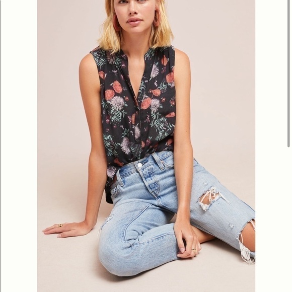 Anthro Silverton Sleeveless Button Down - Picture 1 of 7